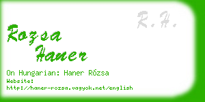 rozsa haner business card